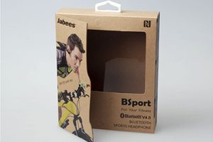 牛皮紙(zhǐ)運動耳機(jī)包裝盒 異形翻蓋 開(kāi)窗(chuāng) 配白(bái)色塑料挂鈎